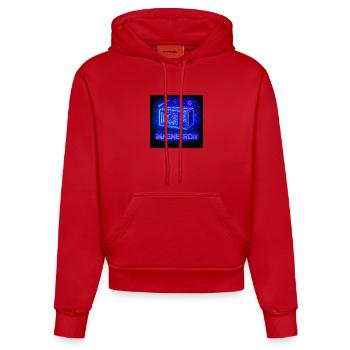 Micro-ondes néon Cosmos - Sweat à capuche bio ajusté fabriqué en UE - rouge - Devant