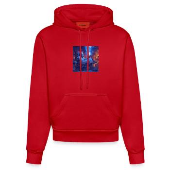 Mad Scientist - Organic Fitted Hoodie Made in EU - red - Front