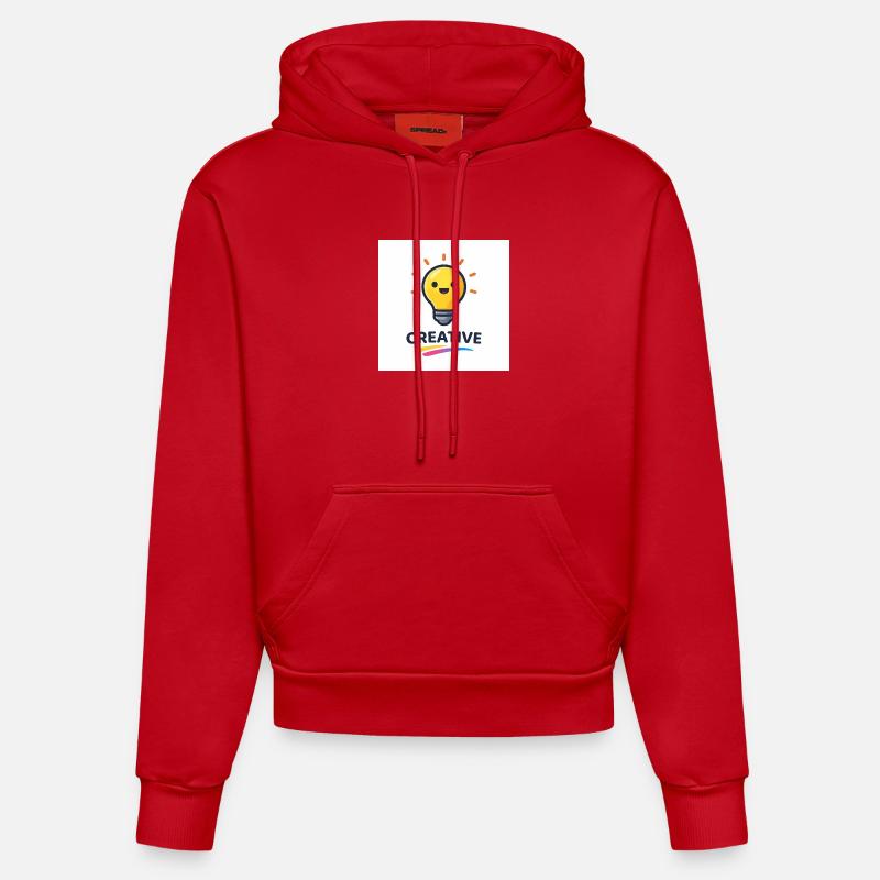 Conception créative d’éclairs lumineux - Sweat à capuche bio ajusté fabriqué en UE - rouge