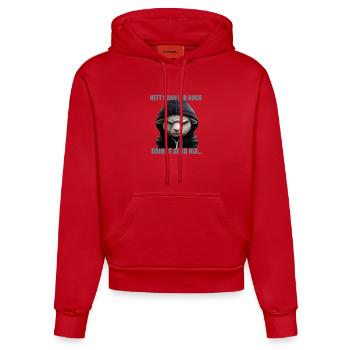 Nett kann ich auch – Bring nix - Organic Fitted Hoodie Made in EU - Rot - Vorne