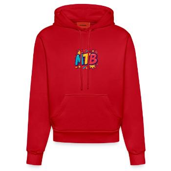 Pop Art VTT Bang - Sweat à capuche bio ajusté fabriqué en UE - rouge - Devant