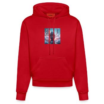 Ostern in der Zukunft - Organic Fitted Hoodie Made in EU - Rot - Vorne