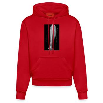 Leg Bone X-Ray - Organic Fitted Hoodie Made in EU - red - Front