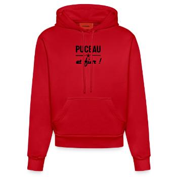 Humour - Sweat à capuche bio ajusté fabriqué en UE - rouge - Devant