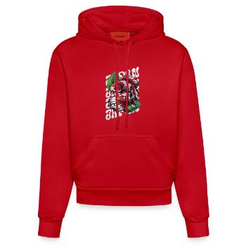 Poisson Koi Style Zen Pelucheux - Sweat à capuche bio ajusté fabriqué en UE - rouge - Devant