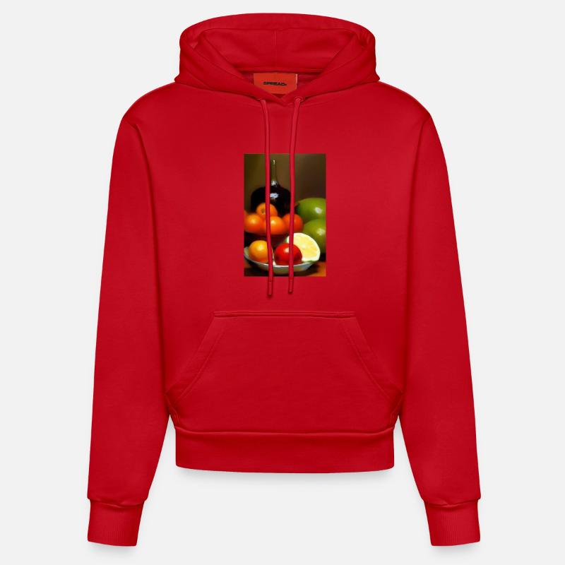 Fruit - Sweat à capuche bio ajusté fabriqué en UE - rouge