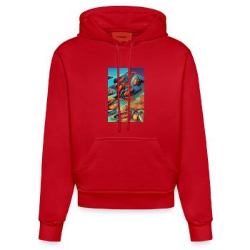 Mussels - Organic Fitted Hoodie Made in EU - red - Front