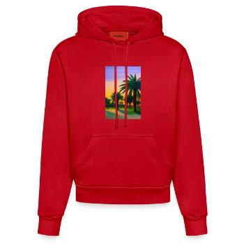 Arabische Wüste - Organic Fitted Hoodie Made in EU - Rot - Vorne