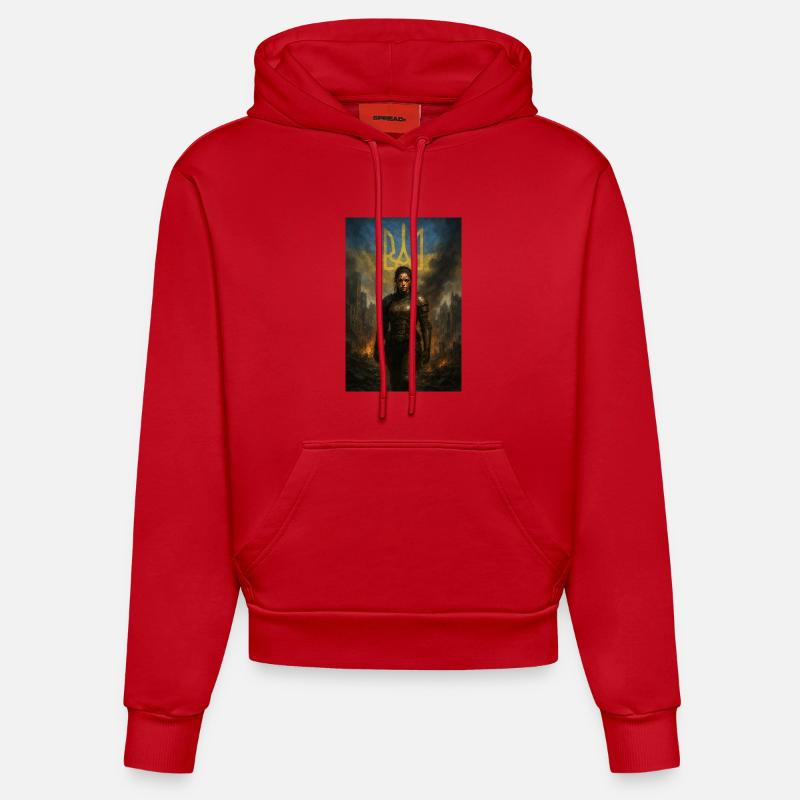 Mère Ukraine - Sweat à capuche bio ajusté fabriqué en UE - rouge