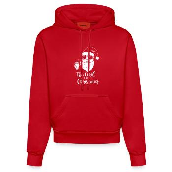 Too Cool For Christmas Santa Stil - Organic Fitted Hoodie Made in EU - Rot - Vorne