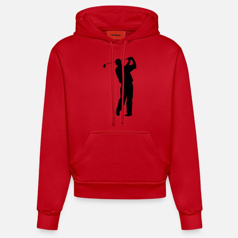 golf - Sweat à capuche bio ajusté fabriqué en UE - rouge