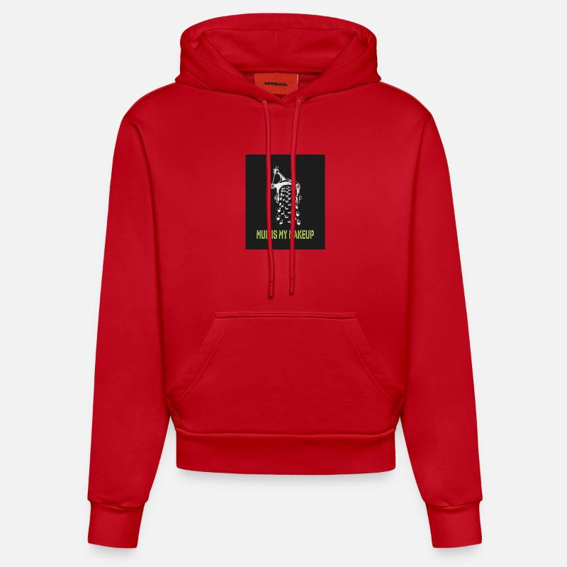 La boue est mon maquillage - Sweat à capuche bio ajusté fabriqué en UE - rouge