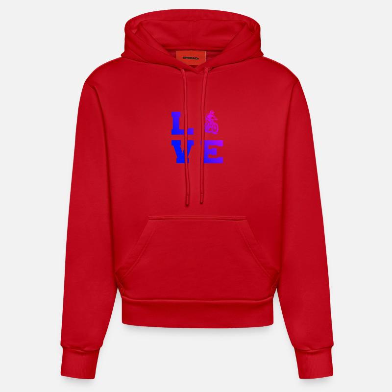 Déclaration directe sur le VTT - Sweat à capuche bio ajusté fabriqué en UE - rouge