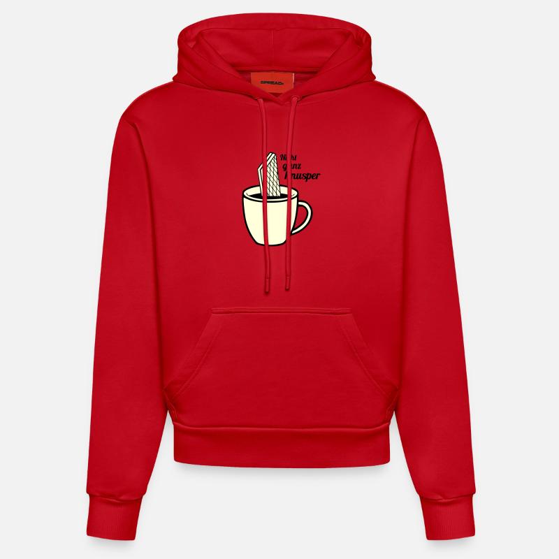 Pas tout à fait croquant - Sweat à capuche bio ajusté fabriqué en UE - rouge