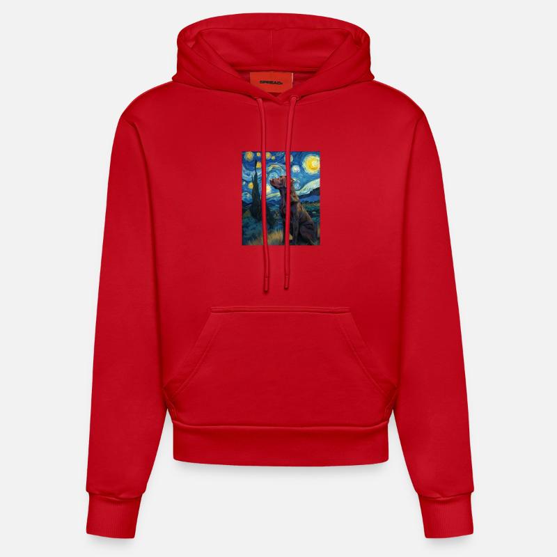 Labrador Retriever - Sweat à capuche bio ajusté fabriqué en UE - rouge
