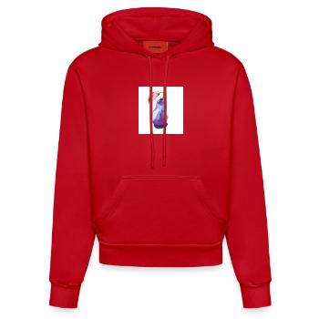 Pear in Pastels Abstract - Organic Fitted Hoodie Made in EU - red - Front