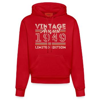 August 1949 Legend since August 1949 Vintage 1949 - Organic Fitted Hoodie Made in EU - red - Front