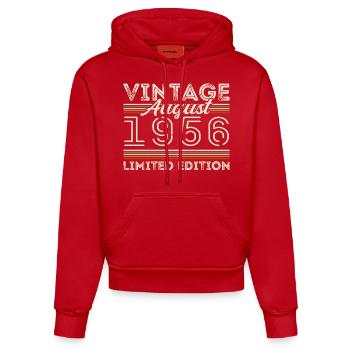 August 1956 Legend since August 1956 Vintage 1956 - Organic Fitted Hoodie Made in EU - red - Front