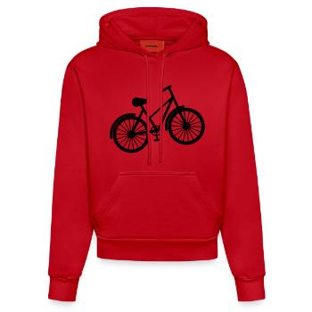 bicycle - Organic Fitted Hoodie Made in EU - red - Front