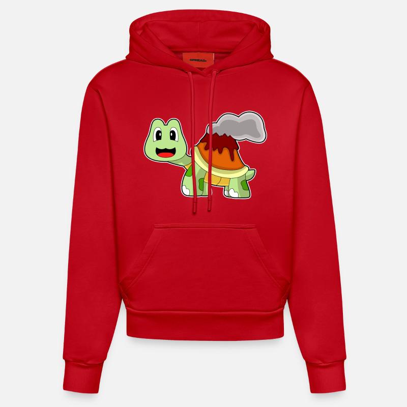 Schildkröte Vulkan - Organic Fitted Hoodie Made in EU - Rot