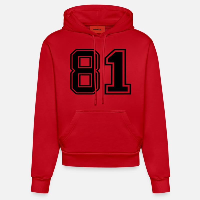 81 - Sweat à capuche bio ajusté fabriqué en UE - rouge