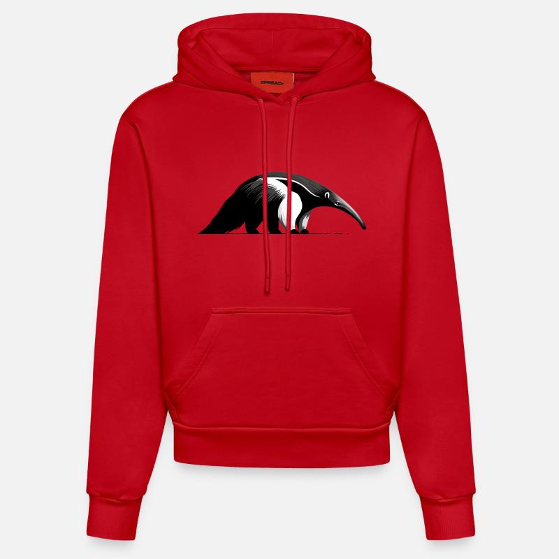 Fourmilier - Sweat à capuche bio ajusté fabriqué en UE - rouge