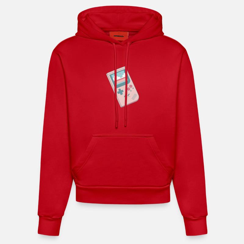 Console rétro pastel - Sweat à capuche bio ajusté fabriqué en UE - rouge