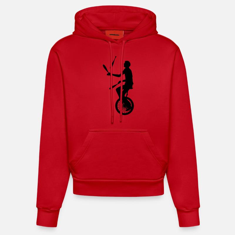 Monocycle - Monocycle - Sweat à capuche bio ajusté fabriqué en UE - rouge