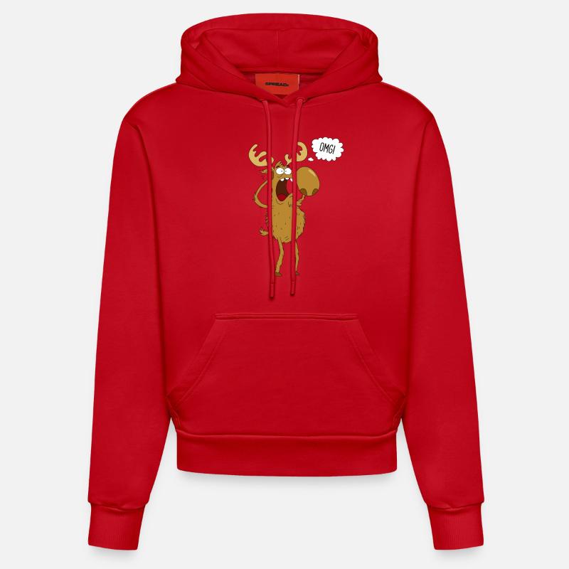 Orignal effrayé - Sweat à capuche bio ajusté fabriqué en UE - rouge