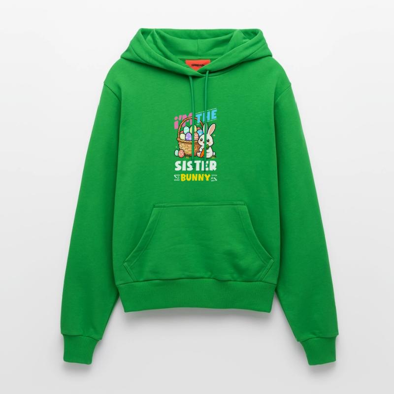 Happy Easter Sweet Easter Bunny Egg Hunt Easter Eggs Organic Fitted Hoodie Made in EU