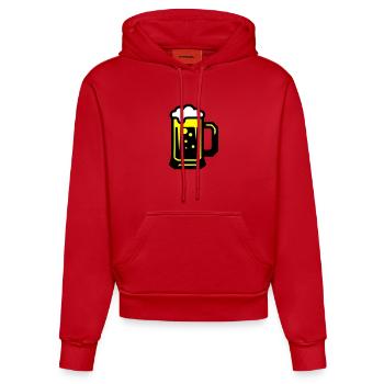 Beer beer glass icon - Organic Fitted Hoodie Made in EU - red - Front