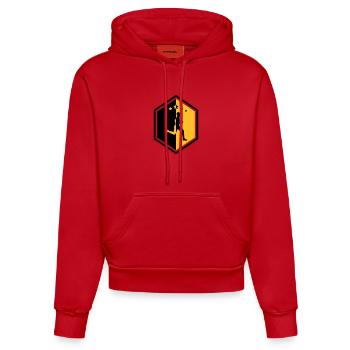 Laufen / Running / Jogging / Joggen / Marathon - Organic Fitted Hoodie Made in EU - Rot - Vorne
