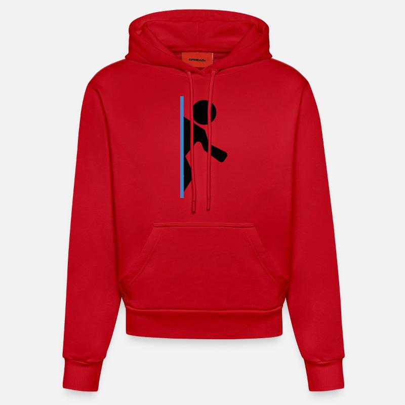Portal Pair Chemise 2ème - Sweat à capuche bio ajusté fabriqué en UE - rouge