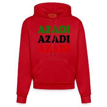 Azadi - Organic Fitted Hoodie Made in EU - red - Front