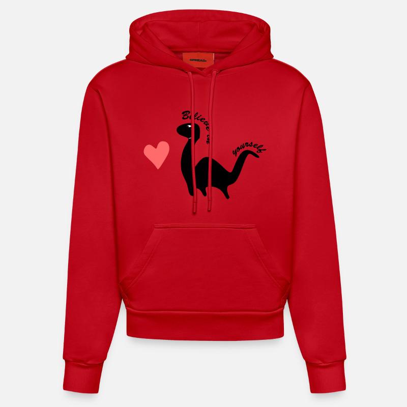 Croyez en vous-même - Sweat à capuche bio ajusté fabriqué en UE - rouge