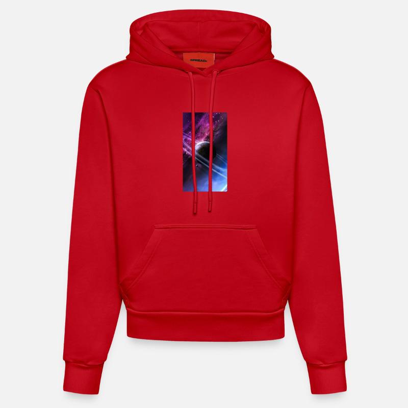 received galaxy - Sweat à capuche bio ajusté fabriqué en UE - rouge