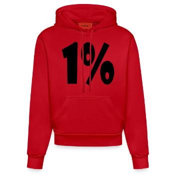 1 - Organic Fitted Hoodie Made in EU - red - Front