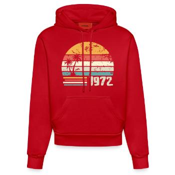 1972 Geburtstagsgeschenk - Made in 1972 Retro 1972 - Organic Fitted Hoodie Made in EU - Rot - Vorne