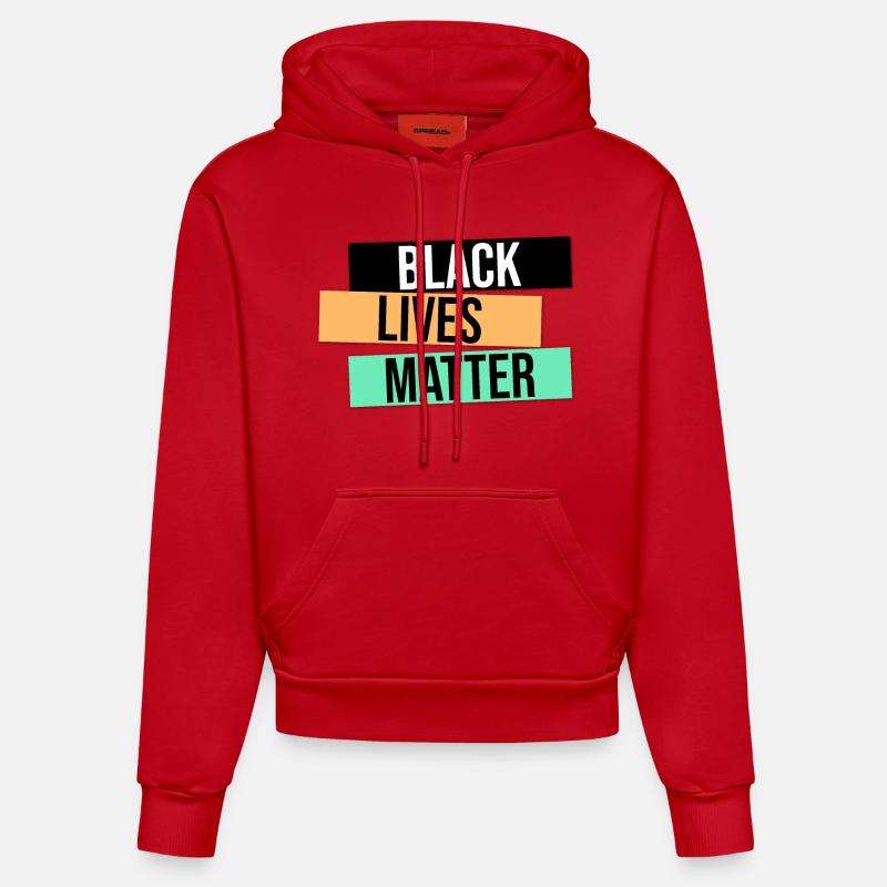 Cadeau BLM Design - Sweat à capuche bio ajusté fabriqué en UE - rouge