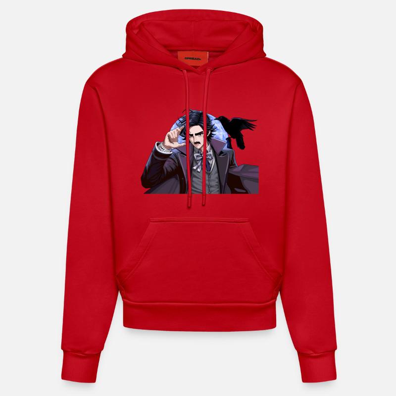 Magicien nocturne au clair de lune - Sweat à capuche bio ajusté fabriqué en UE - rouge