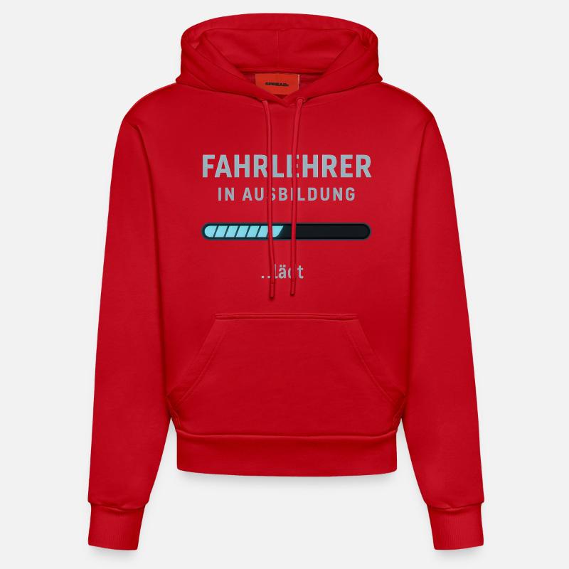 Instructeur de conduite en formation - Sweat à capuche bio ajusté fabriqué en UE - rouge
