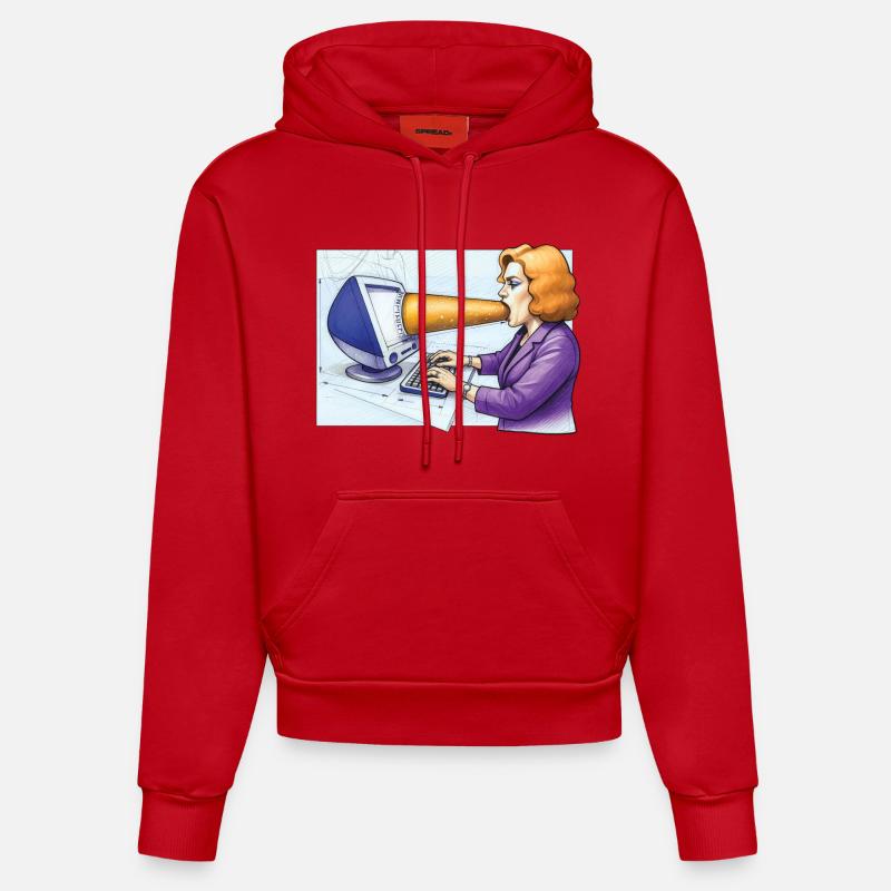 COMPUTER ADDICT WOMAN - geek & scifi - Sweat à capuche bio ajusté fabriqué en UE - rouge