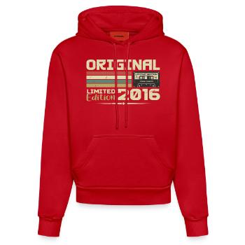 Rétro 2016 Cadeau Anniversaire Né en 2016 Original - Sweat à capuche bio ajusté fabriqué en UE - rouge - Devant