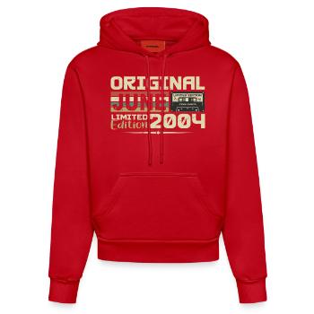 June 2004 Vintage Born In June 2004 Birthday - Organic Fitted Hoodie Made in EU - red - Front