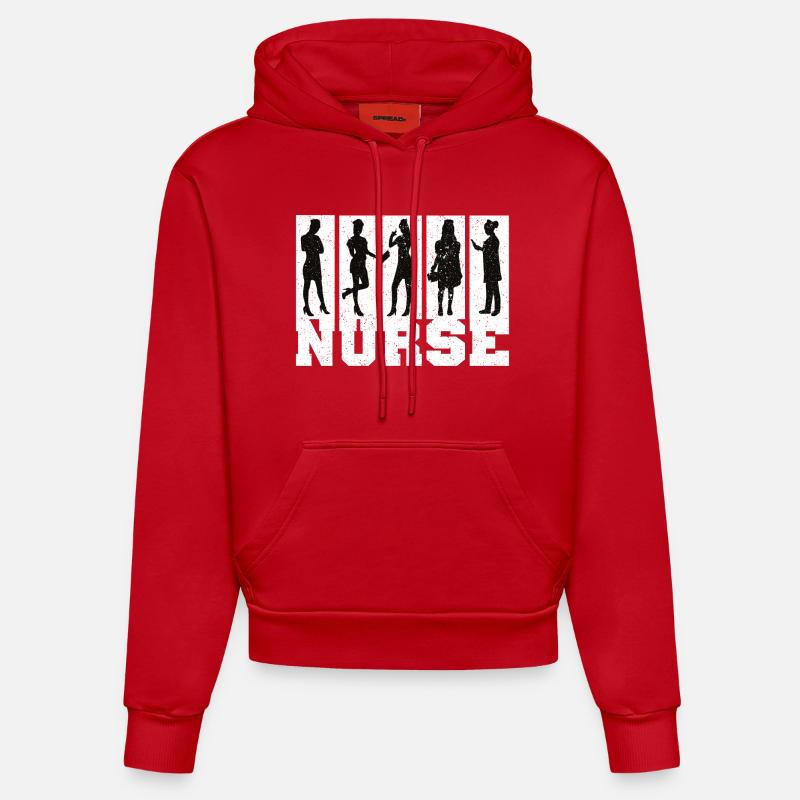 Infirmière Infirmière Dire Déclaration Profession - Sweat à capuche bio ajusté fabriqué en UE - rouge
