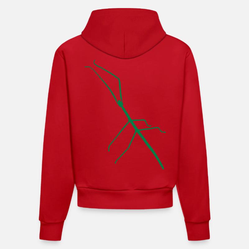bois_ d'insectes_s1 - Sweat à capuche bio ajusté fabriqué en UE - rouge