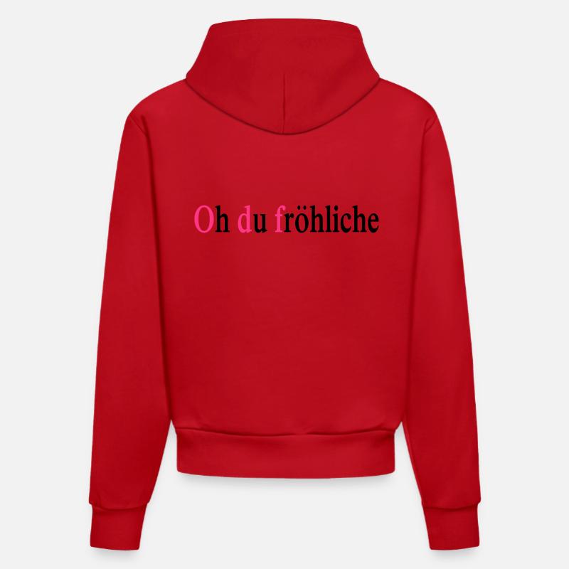 Jour de Noël - Sweat à capuche bio ajusté fabriqué en UE - rouge