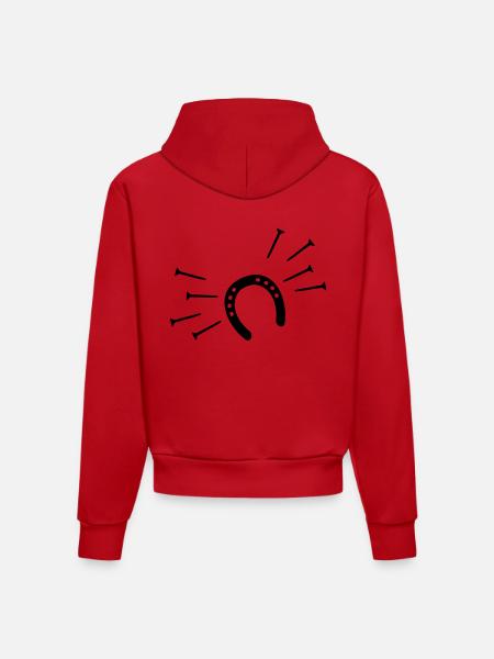 Hufeisen - Organic Fitted Hoodie Made in EU - Rot