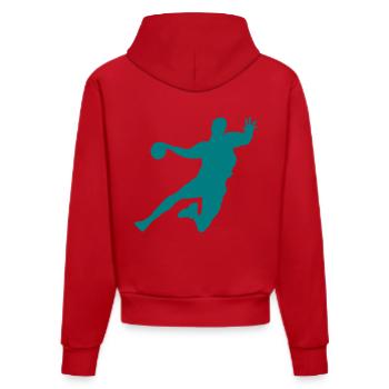 handballer - Organic Fitted Hoodie Made in EU - Rot - Hinten