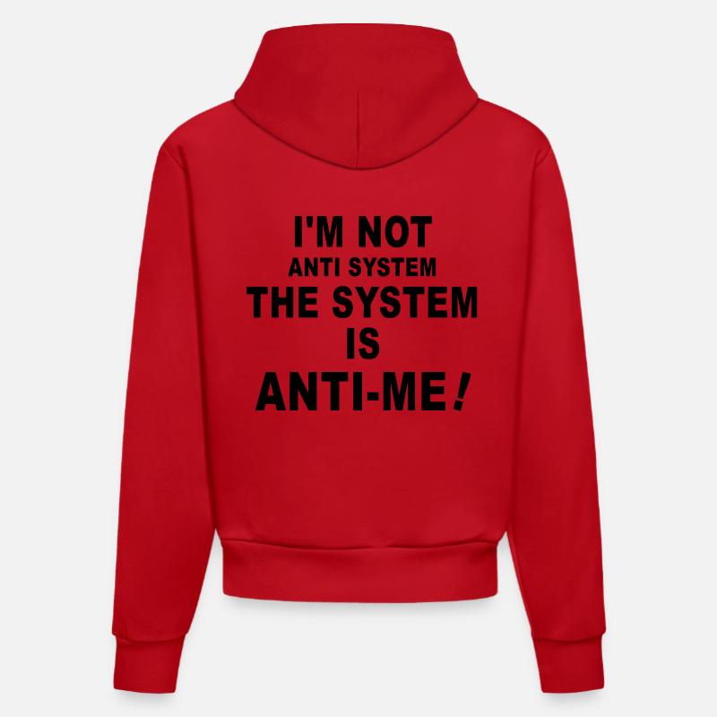 the system - Sweat à capuche bio ajusté fabriqué en UE - rouge